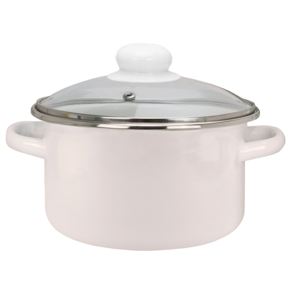 Кастрюля эмал цил бисквит 4,0л стекл/кр мет/об