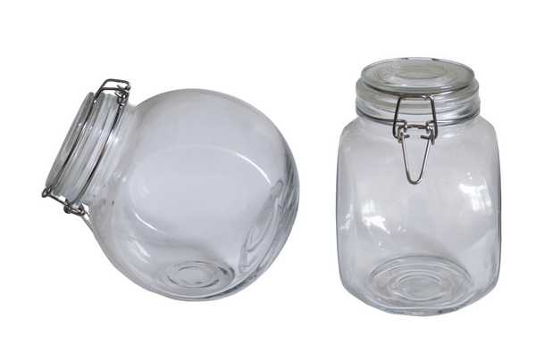 Банка для сыпучих продуктов стеклянная с защелкой Н-19см (боковая)