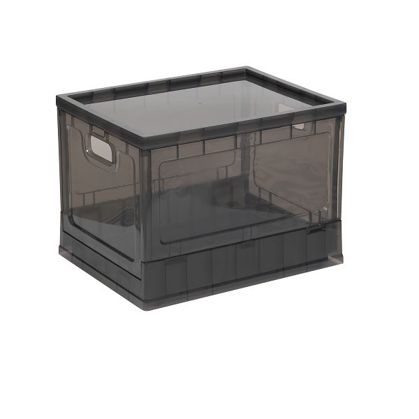 Ящик складной на колесах с крышкой 435х335х318мм (графит) (то)
