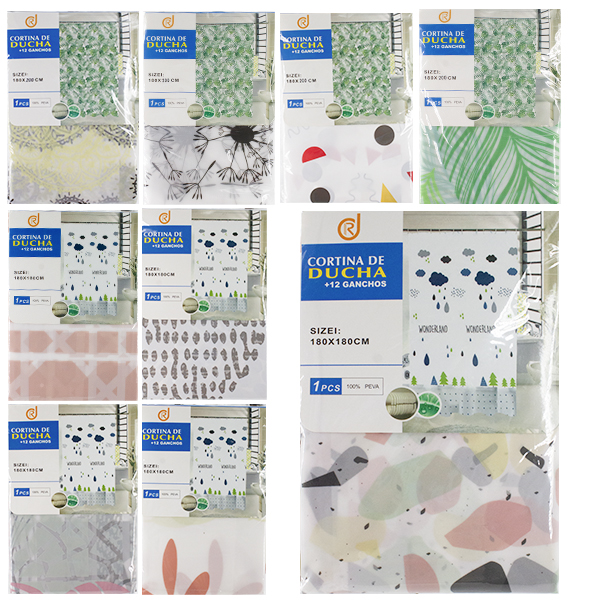 Штора для ванной 180*200см (материал - PEVA)