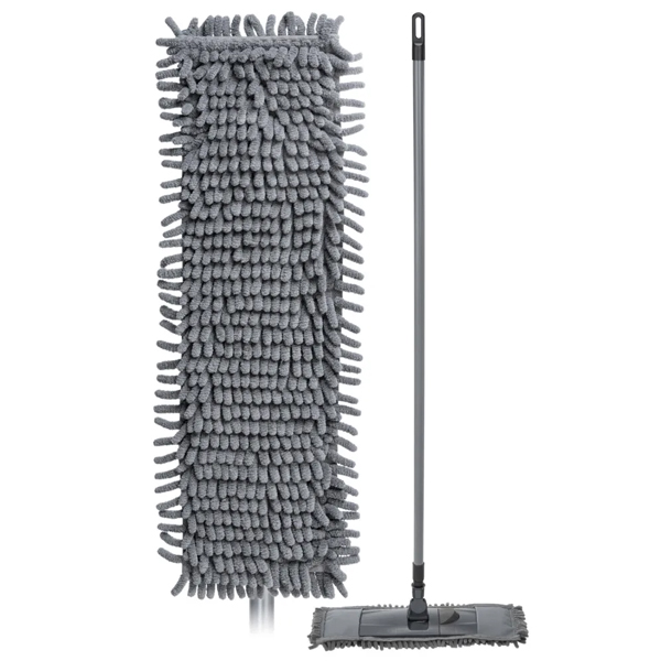 Швабра плоская с телескоп. ручкой 420Х150Х750мм (+сменная насадка синель) (то)