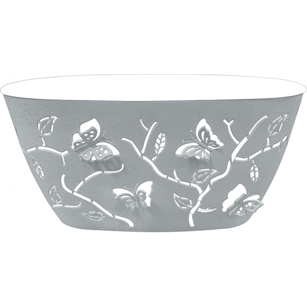 Горшок для цветов Plast Team Butterflies 4л 300х150мм овальный серый шторм (то)