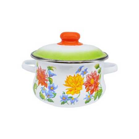 Кастрюля 2л конич.  Цветочная