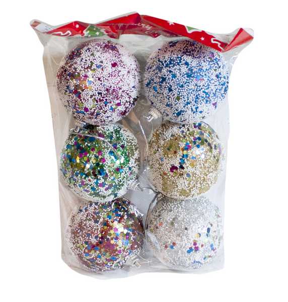 Шары елочные 8см, 6шт 