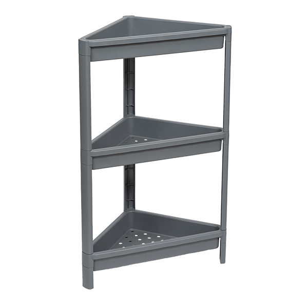 Этажерка угловая VIKEA 3-х ярусная (серый) (то)