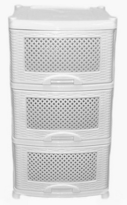 Комод 3-х секц без декора ПЛЕТЕНКА белый 39х47х75см