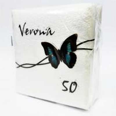 Салфетки "Verona",1сл. 50л, белые, 24х24, п/п