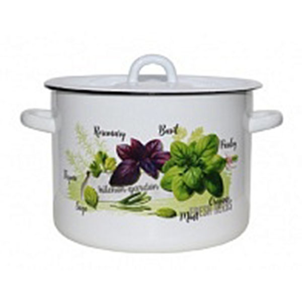 Кастрюля эмал  4,5л    01-1615/4М-Базилик Эмаль SELECT