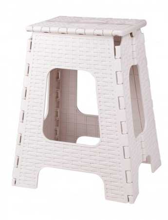 Табурет складной "Плетенка" (большой) бежевый