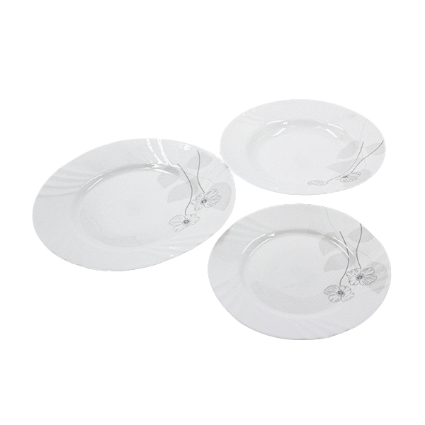 Тарелки из стеклокерамики 18шт (суповая d-23см - 6шт / обеденные d-20см и d-25см - по 6шт)