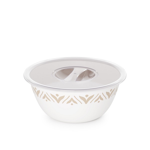 Чаша "Эстетика" 1,7л с крышкой (бело-бежевый) (то)