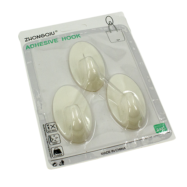 Крючки овальные 3шт (пластик)