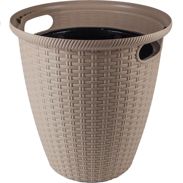 Кашпо напольное Ротанг D328/20л (с внутр.вставкой 11л) мол.шоколад (то)