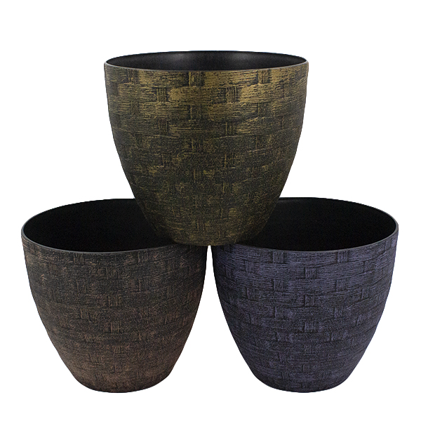 Кашпо пластиковое РОТАНГ Ø-40см h-38см