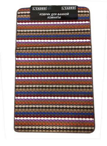 Коврик для ванной SUPER ECO 60х100 из 1 шт с оранжевой полоской