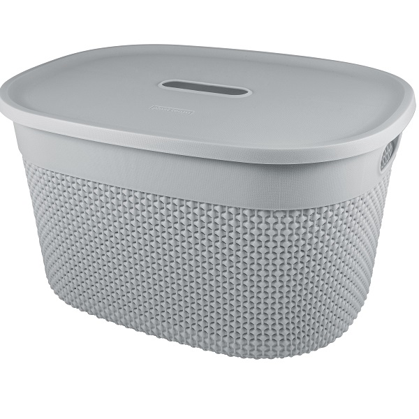 Корзина для хранения с крышкой OSLO 18л серый шторм (то)