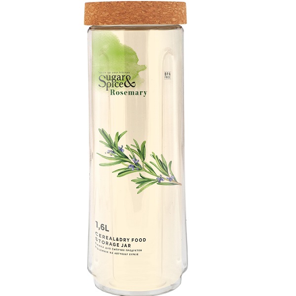 Банка для сыпучих продуктов Rosemary 1,6л с проб.крышкой (то)
