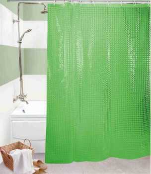Штора для в/комнаты "SHOWER CURTAIN",180х180см, 3D (объемная), ПВХ, зеленая, Тайвань