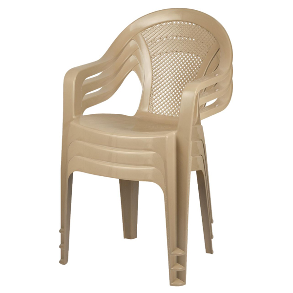 Кресло DeVeranda садовое 540x535x785 мм, круглая сетчатая спинка, сливочный латте (то)