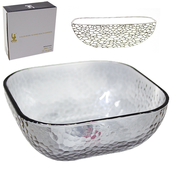 Салатник стеклянный 13*13*6см