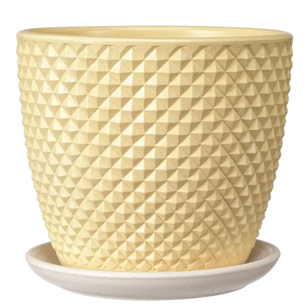 Горшок Грань желтый бутон №2 D 15 V 1.31