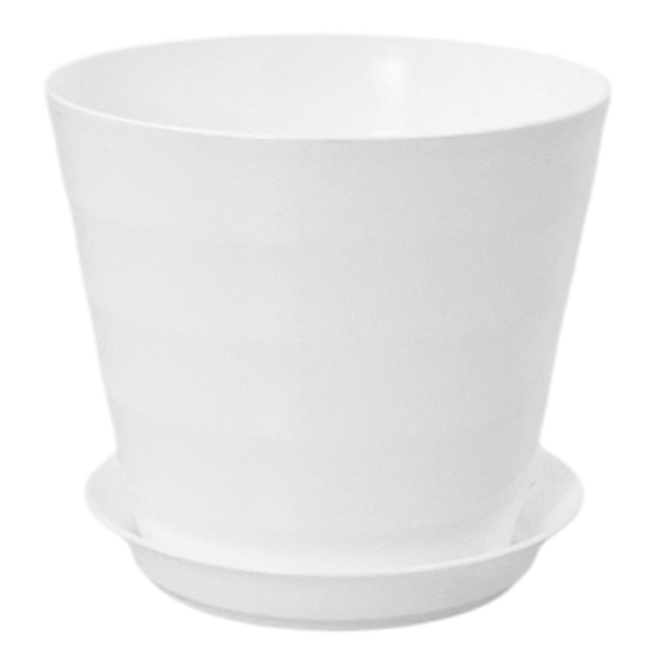 Горшок Лаура 0,7л с поддоном Белый
