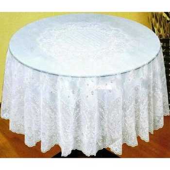 Скатерть из ПВХ EMBOSSED, арт. C371, 150*264см, белая Тайвань