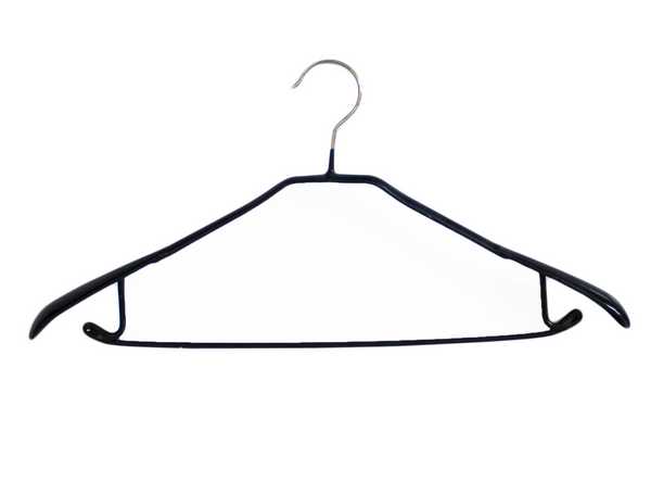 Вешалка металлическая с планкой (черная)