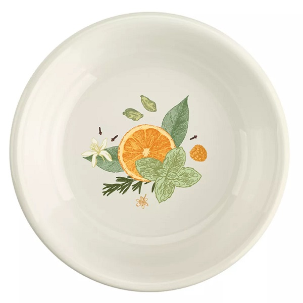 Тарелка "PICNIC" глубокая с декором 185мм (св.-серый)(то)