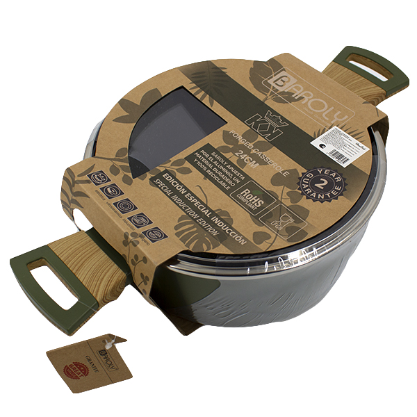 Кастрюля BAMBOO 24см со стеклянной крышкой 