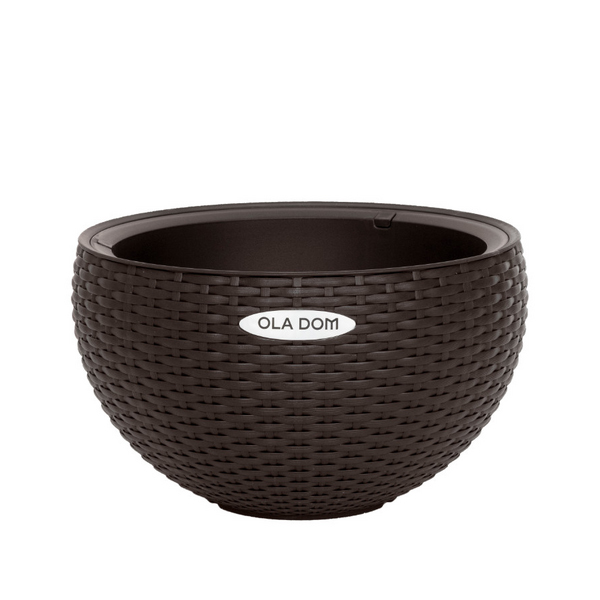 Кашпо круглое RATTAN 5литров OLA DOM (коричневый)