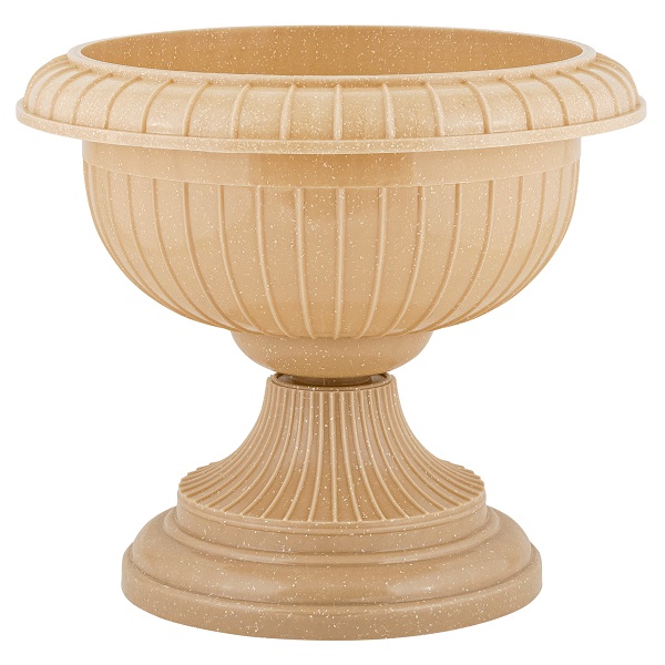 Вазон на ножке большой D-395мм 9,5л песчаный кварц (то)