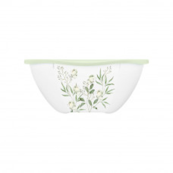 Салатник PERFECT 1,8л с декором на корп. и крышкой (Белый) (то)