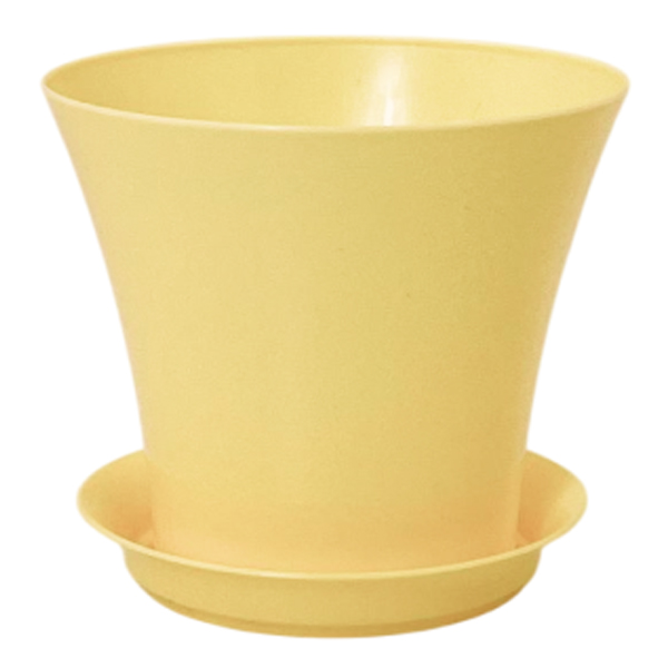 Горшок Сити 0,7л с поддоном Желтый