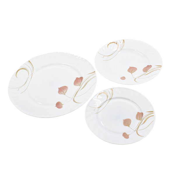 Тарелки из стеклокерамики 18шт (суповая d-20см - 6шт / обеденные d-18см и d-25см - по 6шт)