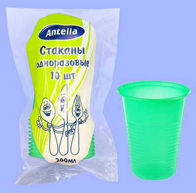 Стакан 200мл 10шт  в ассортименте  Антелла