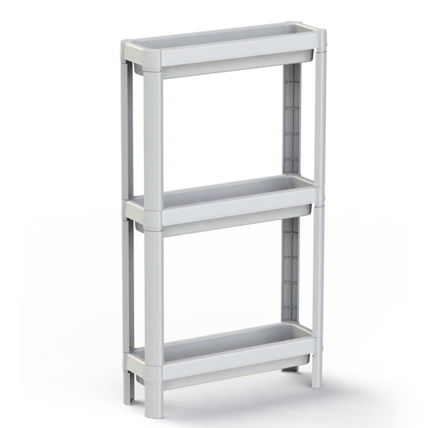 Этажерка 3-х секц. узкая Kleo 398х127х700мм (белый) (то)