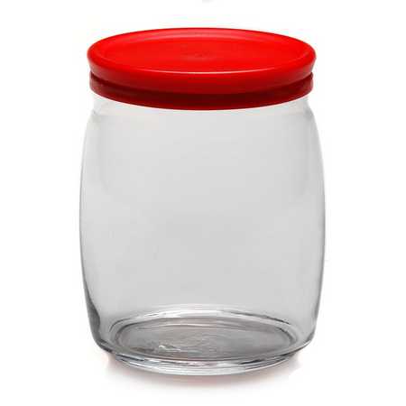 Банка с крышкой ЧЕШНИ 920 мл (красная крышка)