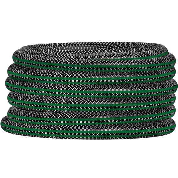 Шланг ПВХ армиров. 4-х слойный для полива,размер 3/4 (19мм) 50м черный оникс (то)