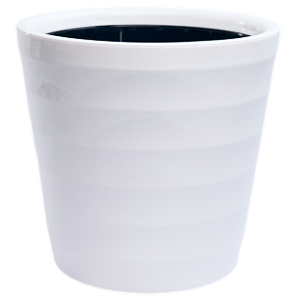 Горшок Лаура 16,6л с черной вкладкой Белый