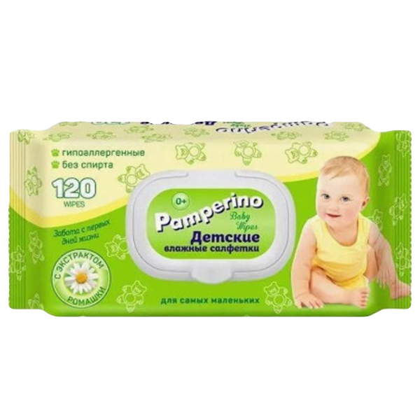 Влажные салфетки Pamperino №50 детские с ромашкой и витамином Е