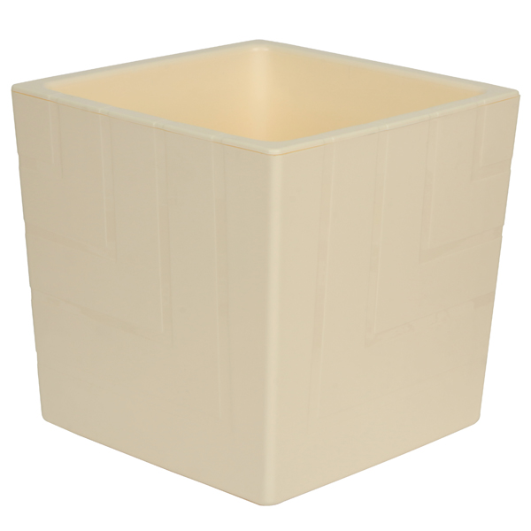 Горшок Квадро 1,2л с цв. вкладкой Ванильный