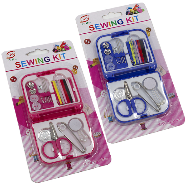 Швейный набор (иглы, пинцет, ножницы, катушка, нитки, булавки, пуговицы)