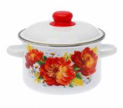 Кастрюля цил. "ПИОНЫ" 2,0л глуб. (9)