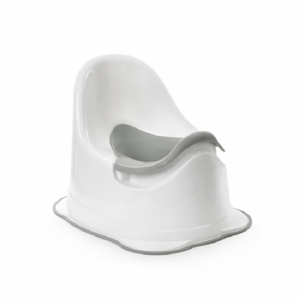 Горшок-стульчик туалетный антискользящий (бело-серый)(то)