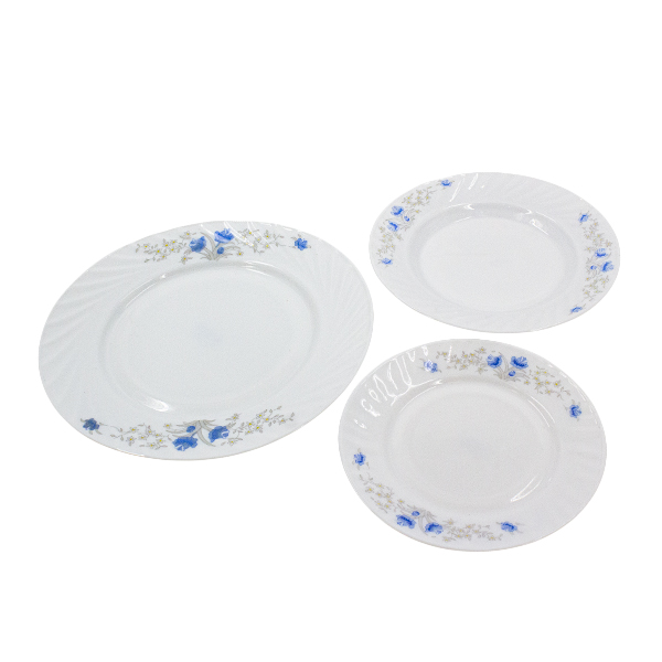 Тарелки из стеклокерамики 18шт (суповая d-20см - 6шт / обеденные d-18см и d-25см - по 6шт)