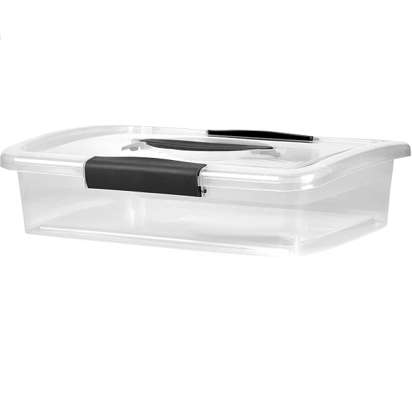 Ящик для хранения Vision 5л с защелками и ручкой прозрачный кристалл (то)