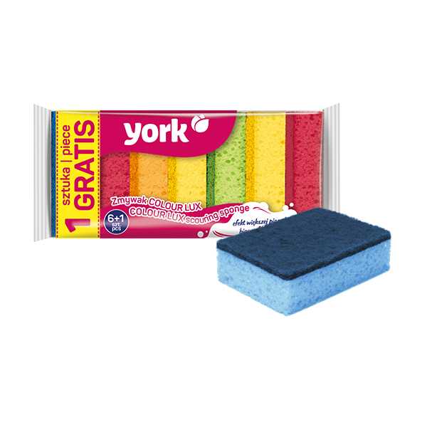 Губки для посуды YORK 6+1 шт  КОЛОР ЛЮКС