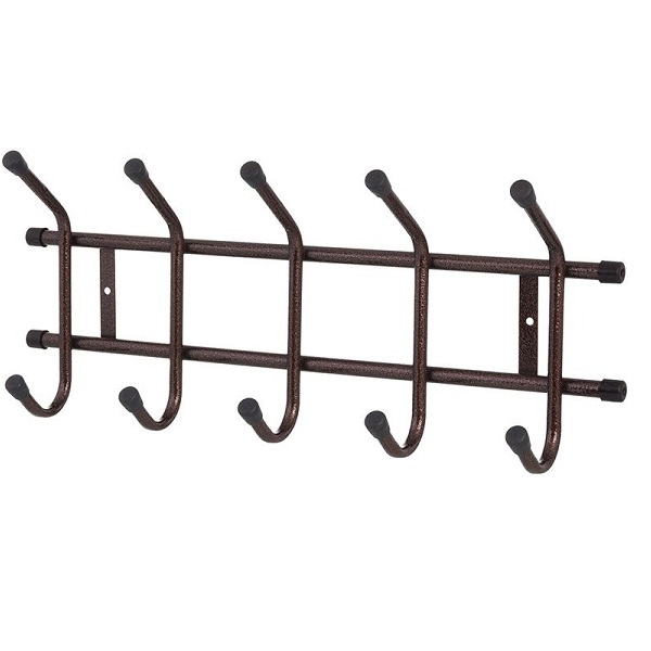 Вешалка настенная 5-ти рожковая, коричневая, трубка (хпп) (то)