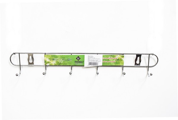 Планка металлическая с 6 крючками  эконом